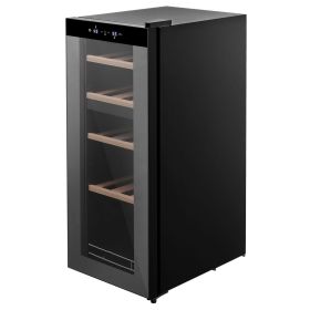 20 Bottle Wine Fridge, Freestanding Wine Cooler Refrigerator, Dual Zone Cooler, 41 F to 65 F Adjustable Temp Mini Cellar, Glass Door