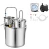 Alcohol Still, 8 GAL/ 30L Alcohol Distiller with Thumper Keg, Dual-scale Thermometer, and Water Pump, Home Brewing Kit for DIY Whiskey Wine Brandy