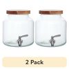 (2 pack)Glass 1.5 gal Leak Proof Beverage Dispenser