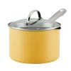Style 3 Quart Nonstick Straining Saucepan with Tempered Glass Lid, Dishwasher Safe and Oven Safe to 500°F, Yellow