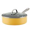 Style 3 Quart Nonstick Saute Pan with Tempered Glass Lid, Dishwasher Safe and Oven Safe to 500°F, Yellow