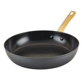Forged Induction 12.25 Inch Ceramic Nonstick Frying Pan, Dishwasher Safe and Oven Safe to 500°F, Black