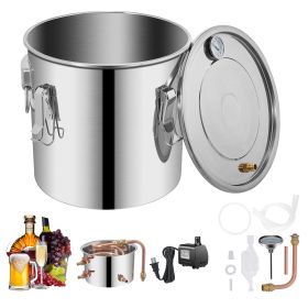 Alcohol Still 9.6Gal/38L, Alcohol Distiller with Circulating Pump, Alcohol Still Copper Tube, Whiskey Distilling Kit with Build-In Thermometer