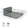 (2 pack)Low Profile Metal Stacking Dish Drying Rack, Charcoal Gray