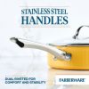 Style 3 Quart Nonstick Saute Pan with Tempered Glass Lid, Dishwasher Safe and Oven Safe to 500°F, Yellow