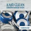 Vibrance 2.75 Quart Ceramic Nonstick Saute Pan with Lid, Dishwasher Safe and Oven Safe to 500°F, Blue