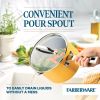 Style 3 Quart Nonstick Straining Saucepan with Tempered Glass Lid, Dishwasher Safe and Oven Safe to 500°F, Yellow