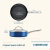 Style 3 Quart Nonstick Saute Pan with Tempered Glass Lid, Dishwasher Safe and Oven Safe to 500°F, Blue