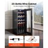 20 Bottle Wine Fridge, Freestanding Wine Cooler Refrigerator, Dual Zone Cooler, 41 F to 65 F Adjustable Temp Mini Cellar, Glass Door