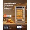 Commercial Food Warmer Display, 4-Tier Pizza Warmer with Rotary Steam Heating for 14 in Pizza, 86-185 Fahrenheit Temp Control and Temp Display