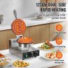 Electric Ice Cream Cone Maker, Commercial 1230W Waffle Cone Machine, Non-Stick Stainless Steel Egg Roll Mold, with Temperature and Time Control