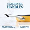 Style 11.25 Inch Nonstick Cookware Deep Round Grill Pan, Dishwasher Safe and Oven Safe to 500°F, Yellow