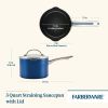 Style 3 Quart Nonstick Straining Saucepan with Tempered Glass Lid, Dishwasher Safe and Oven Safe to 500°F, Blue