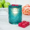Amelia Embossed Full Size Fragrance Warmer, Teal