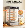 Commercial Food Warmer Display, 4-Tier Pizza Warmer with Rotary Steam Heating for 14 in Pizza, 86-185 Fahrenheit Temp Control and Temp Display