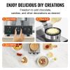 Commercial Waffle Maker, 1230W Round Waffle Baker Machine, Non-Stick Stainless Steel Belgian Waffle Iron with Temperature and Time Control, Handle