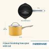 Style 3 Quart Nonstick Straining Saucepan with Tempered Glass Lid, Dishwasher Safe and Oven Safe to 500°F, Yellow