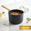 Forged Induction 3 Quart Ceramic Nonstick Saucepan with Lid, Dishwasher Safe and Oven Safe to 500°F, Black