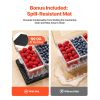 Chilled Condiment Server Caddy, 5 Compartment Ice Cooled Serving Container, Plastic Fruit Garnish Tray Platter with Lid