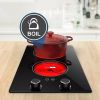 Electric Cooktop,110V 2100W Electric Stove Top with Knob Control,9 Power Levels, Kids Lock & Timer,LED touch control