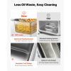 Commercial Electric Deep Fryer, Oil Filtration Upgrade, 9.51 Qt, 1750W Stainless Steel Countertop Fryer with Basket and Lid, Temp Control