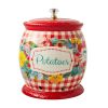 (2 pack)Sweet Romance 8.5-inch Ceramic Potato Keeper with Lid