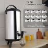 Stainless Steel Insulated Beverage Dispenser, 2.4 Gallon 9.2 Liter, Thermal Hot and Cold Drink Server Dispenser with Spigot Handle