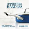 Style 3 Quart Nonstick Saute Pan with Tempered Glass Lid, Dishwasher Safe and Oven Safe to 500°F, Blue