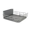 (2 pack)Low Profile Metal Stacking Dish Drying Rack, Charcoal Gray