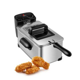 Deep Fryer with Timer for Household & Commercial (Type: Deep Fryer, Color: Silver)